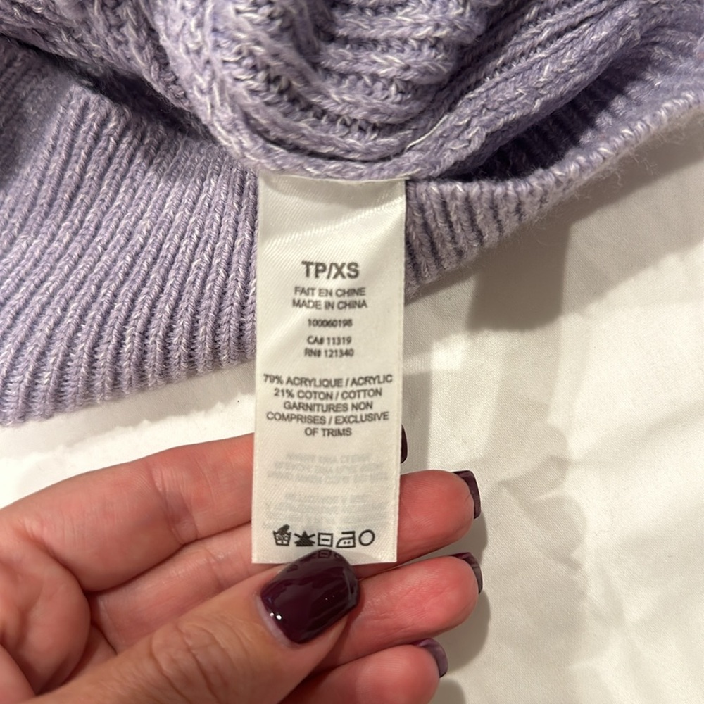 Garage Purple Ribbed Cropped Knit Sweater - Picture 6 of 7